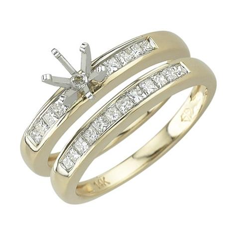 0.48 Ctw Diamond 14k Yellow Gold Princess Shape Wedding Engagement Ring