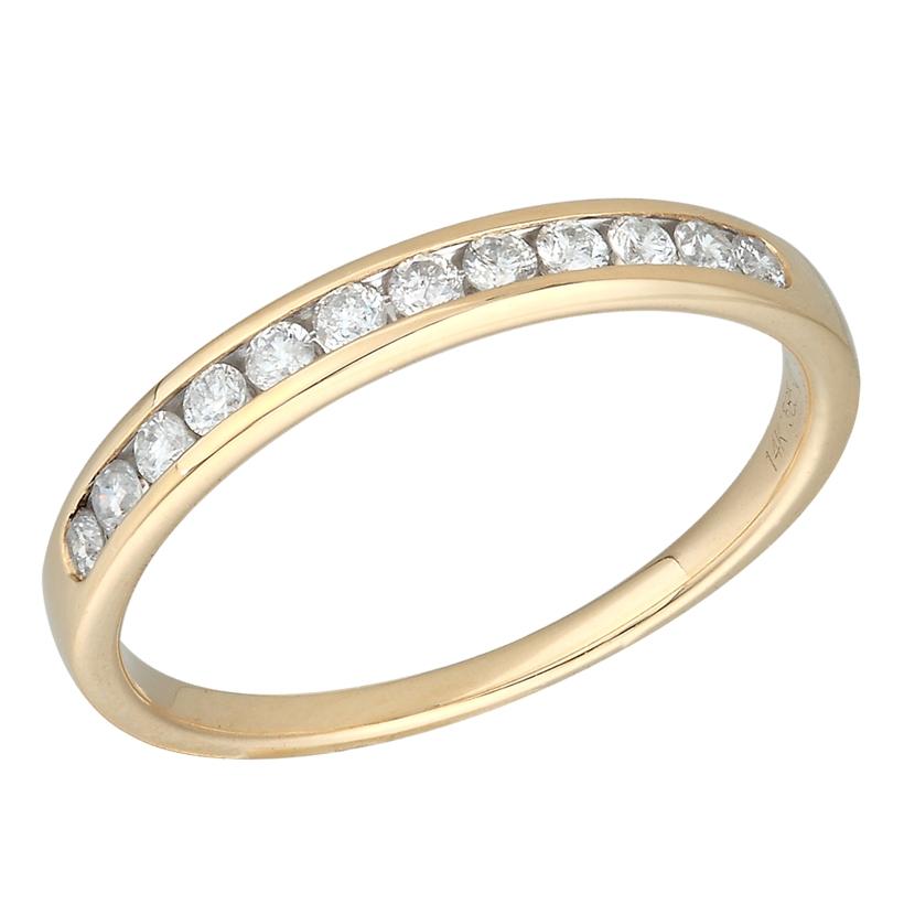 0.25 Ctw Diamond 14k Yellow Gold Round Shape Womens Wedding Band Ring