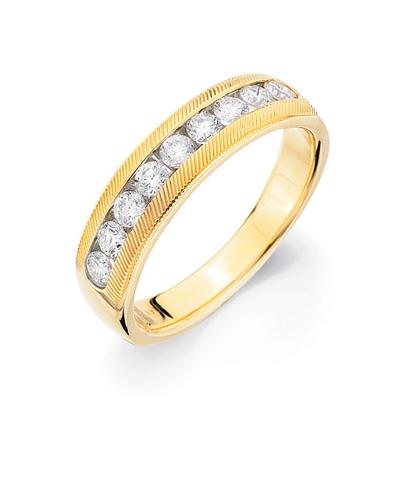 0.49 Ctw Diamond 14k Yellow Gold Round Shape Womens Wedding Band Ring