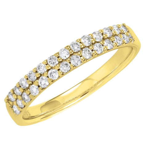 0.33 Ctw Diamond 14k Yellow Gold Round Shape Womens Wedding Band Ring