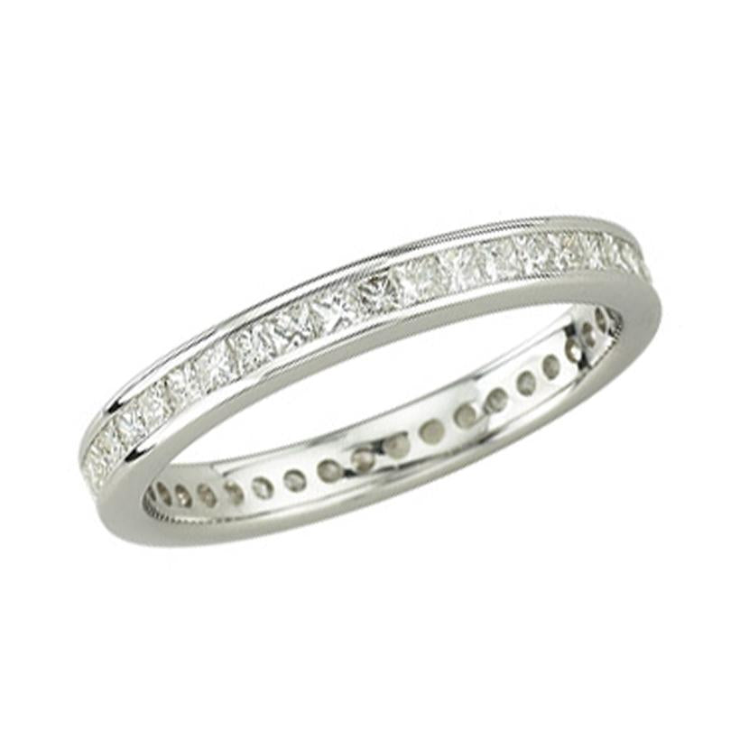 0.99 Ctw Diamond 14k White Gold Round Shape Womens Wedding Band Ring, Size 8