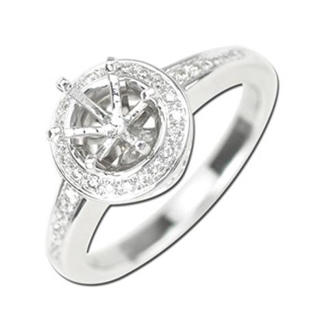 0.14 Ctw Diamond 18k White Gold Round Shape Wedding Engagement Ring