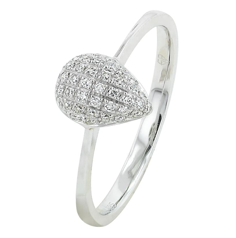 0.13 Ctw Diamond 14k White Gold Round Shape Womens Diamond Ring