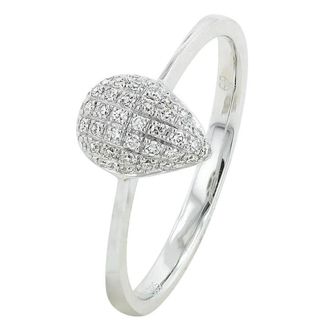 0.13 Ctw Diamond 14k White Gold Round Shape Womens Diamond Ring