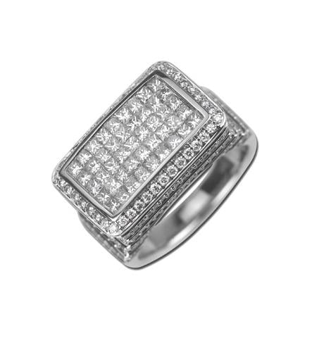 1.72 Ctw Diamond 14k White Gold Round Princess Shape Womens Diamond Ring