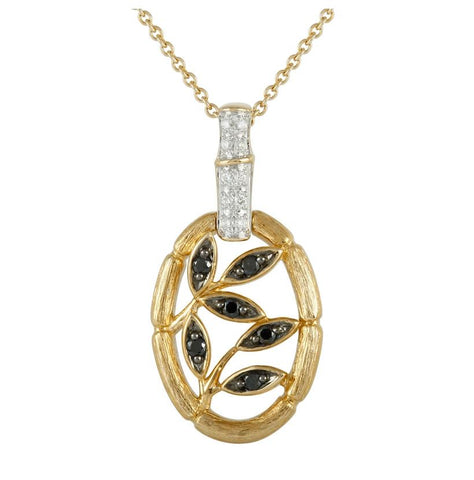 0.21 Ctw Diamond 14k Yellow Gold Round Shape Womens Diamond Necklace Pendant With 16 Inch Chain