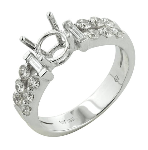 0.7 Ctw Diamond 14k White Gold Round Shape Wedding Engagement Ring