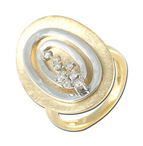 0.23 Ctw Diamond 14k Two Tone Gold Round Shape Womens Diamond Ring