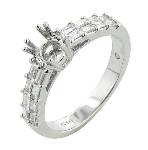0.43 Ctw Diamond 14k White Gold Tap Baguette Shape Wedding Engagement Ring