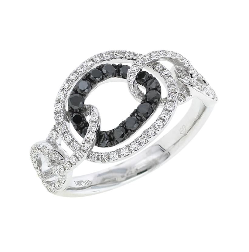 0.6 Ctw Diamond 14k White Gold Round Shape Womens Diamond Ring