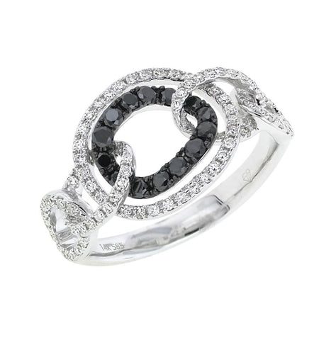 0.6 Ctw Diamond 14k White Gold Round Shape Womens Diamond Ring