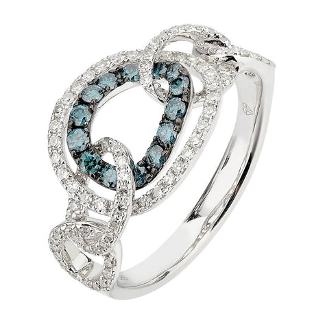 0.58 Ctw Diamond 14k White Gold Womens Diamond Ring