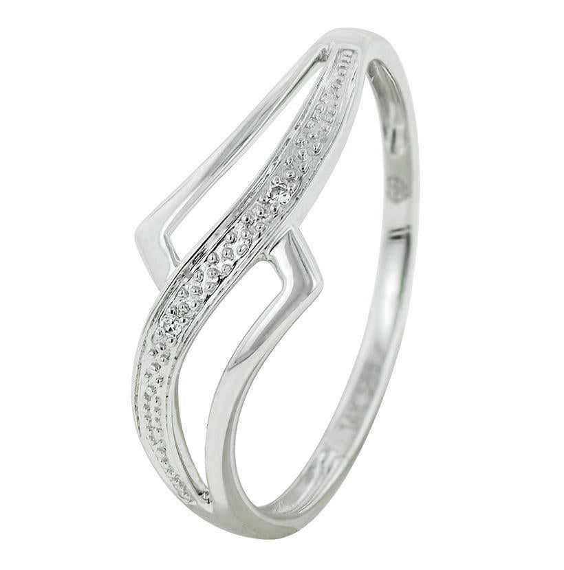 0.01 Ctw Diamond 14k White Gold Round Shape Womens Diamond Ring