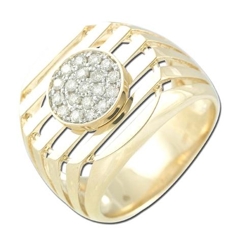 0.42 Ctw Diamond 14k Yellow Gold Round Shape Womens Diamond Ring