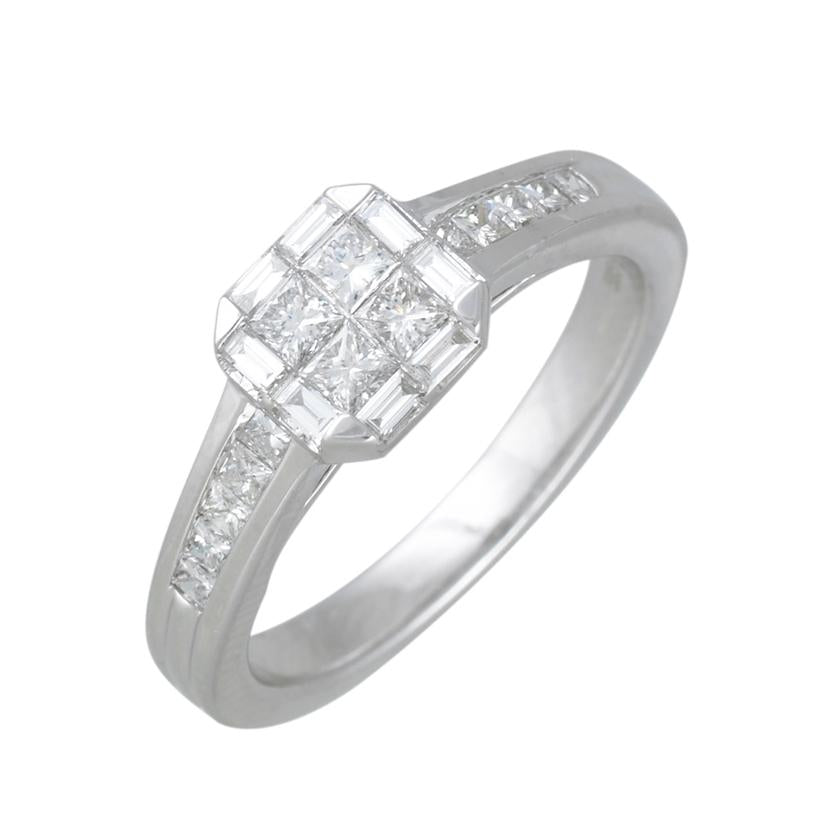 0.65 Ctw Diamond 14k White Gold Baguette Shape Wedding Engagement Ring