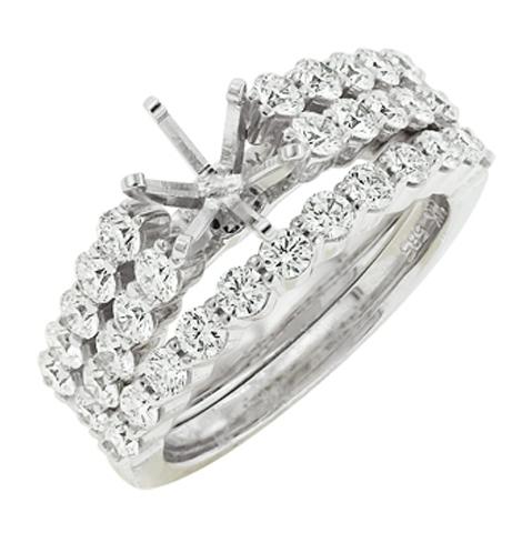 1.6 Ctw Diamond 14k White Gold Round Shape Wedding Engagement Ring