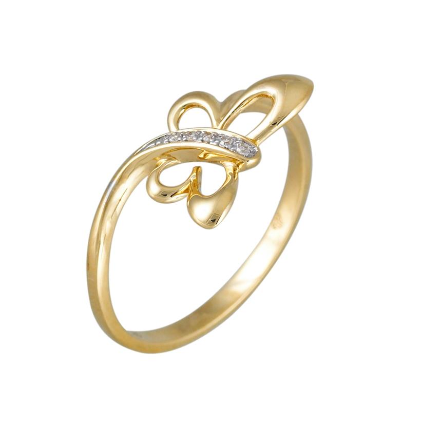 0.02 Ctw Diamond 14k Yellow Gold Round Shape Womens Diamond Ring