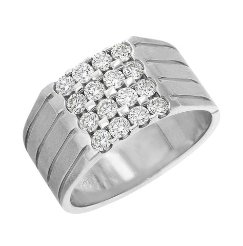 1.02 Ctw Diamond 14k White Gold Round Shape Womens Diamond Ring, Size 10