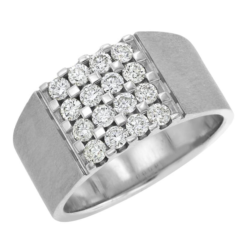 1.03 Ctw Diamond 14k White Gold Round Shape Womens Diamond Ring, Size 10