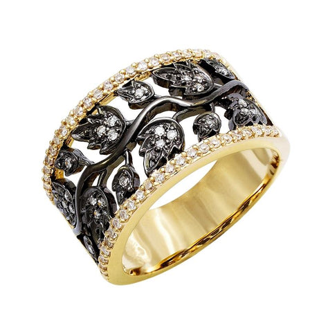 0.35 Ctw Diamond 14k Yellow Gold Round Shape Womens Diamond Ring