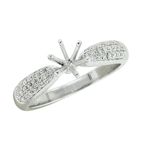 0.21 Ctw Diamond 14k White Gold Round Shape Wedding Engagement Ring