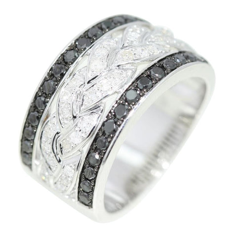 0.79 Ctw Diamond 14k White Gold Round Shape Womens Diamond Ring