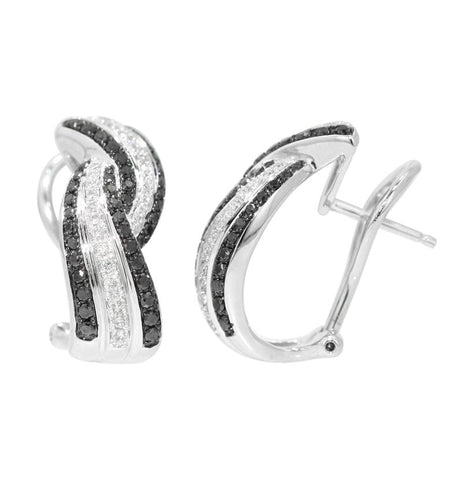 0.89 Ctw Diamond 14k White Gold Round Shape Womens Diamond Earrings