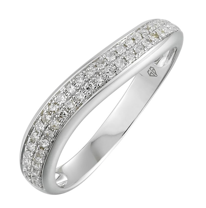 0.19 Ctw Diamond 14k White Gold Round Shape Womens Diamond Ring