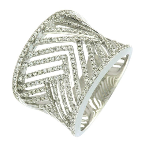 0.68 Ctw Diamond 14k White Gold Womens Diamond Ring