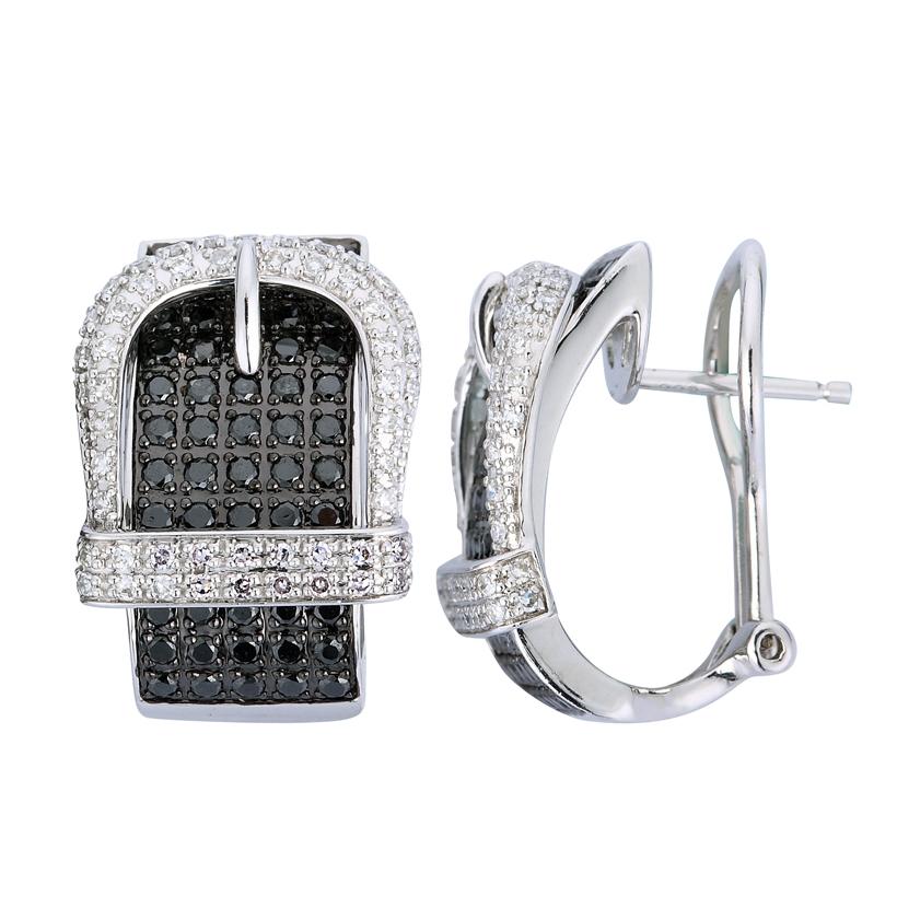 1.24 Ctw Diamond 14k White Gold Round Shape Womens Diamond Earrings