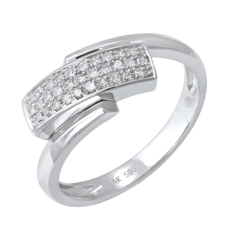 0.13 Ctw Diamond 14k White Gold Round Shape Womens Diamond Ring