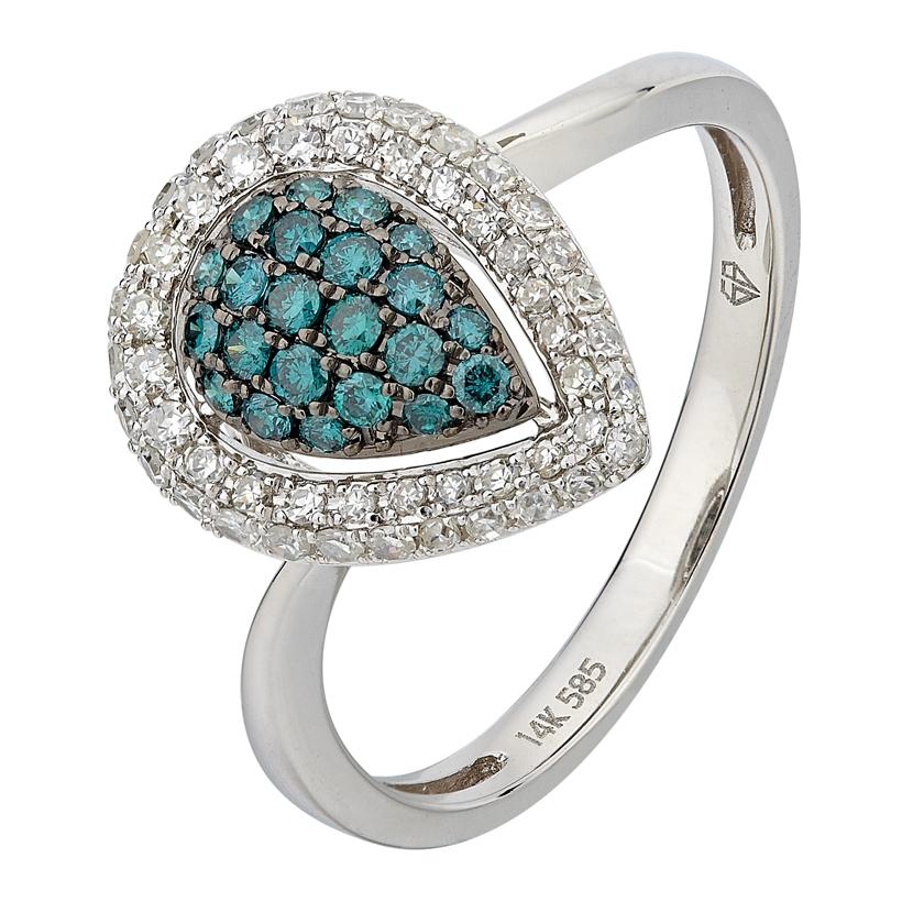 0.48 Ctw Diamond 14k White Gold Womens Diamond Ring
