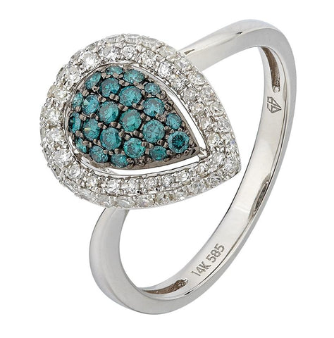 0.48 Ctw Diamond 14k White Gold Womens Diamond Ring