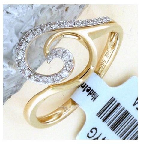 0.17 Ctw Diamond 14k Yellow Gold Round Shape Womens Diamond Ring