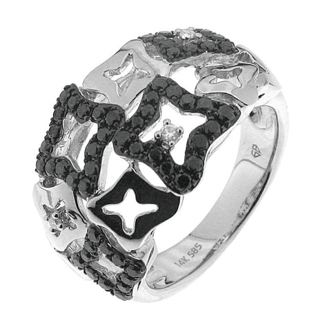 0.59 Ctw Diamond 14k White Gold Round Shape Womens Diamond Ring