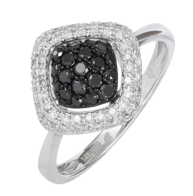 0.52 Ctw Diamond 14k White Gold Round Shape Womens Diamond Ring