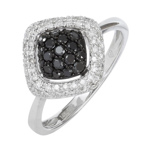 0.52 Ctw Diamond 14k White Gold Round Shape Womens Diamond Ring