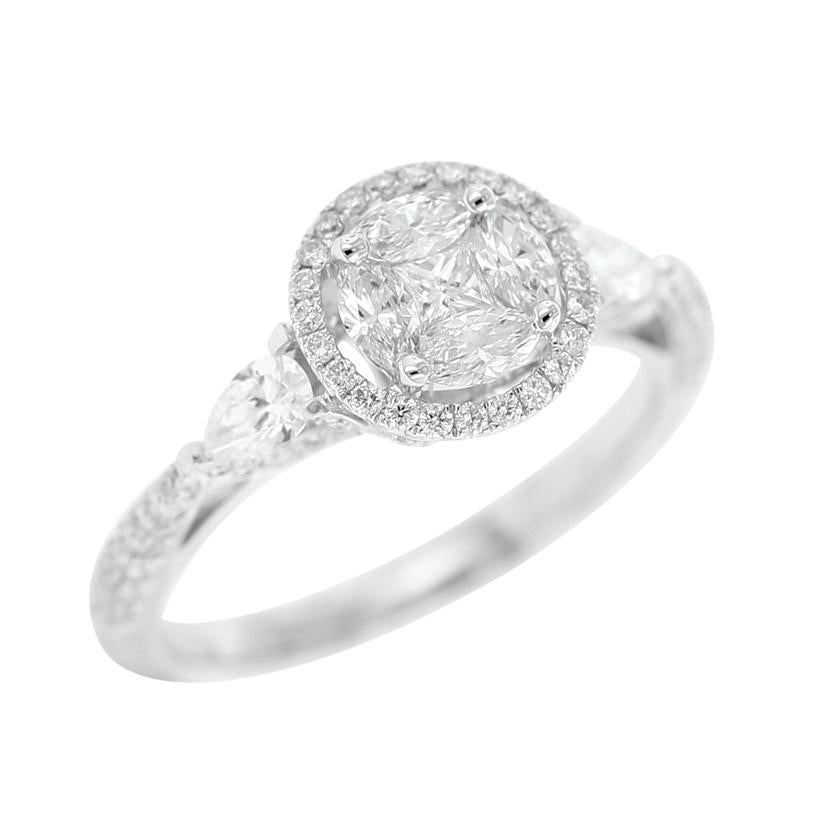 1.2 Ctw Diamond 14k White Gold Womens Diamond Ring