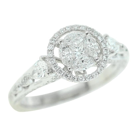 14k White Gold Womens Wedding Engagement Ring