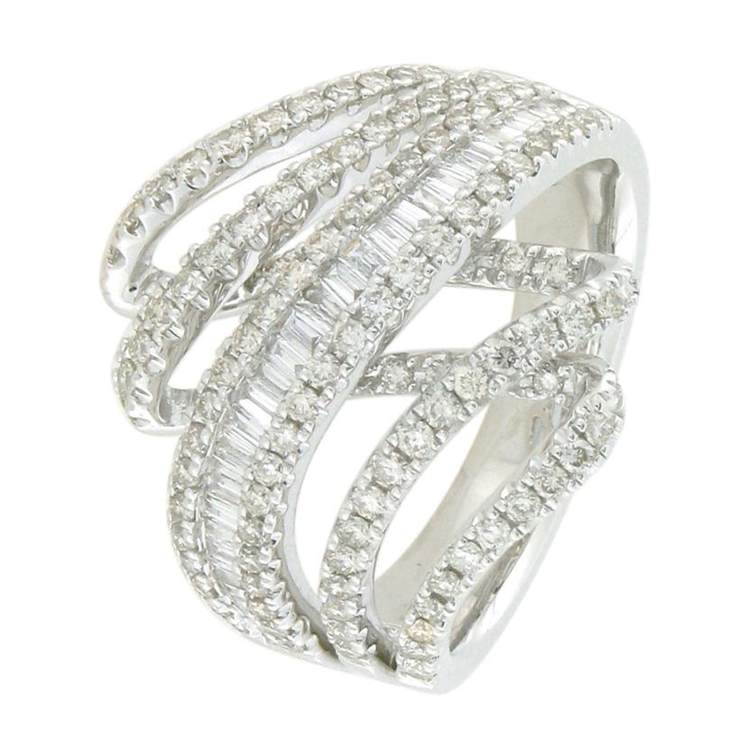 1.19 Ctw Diamond 18k White Gold Womens Diamond Ring