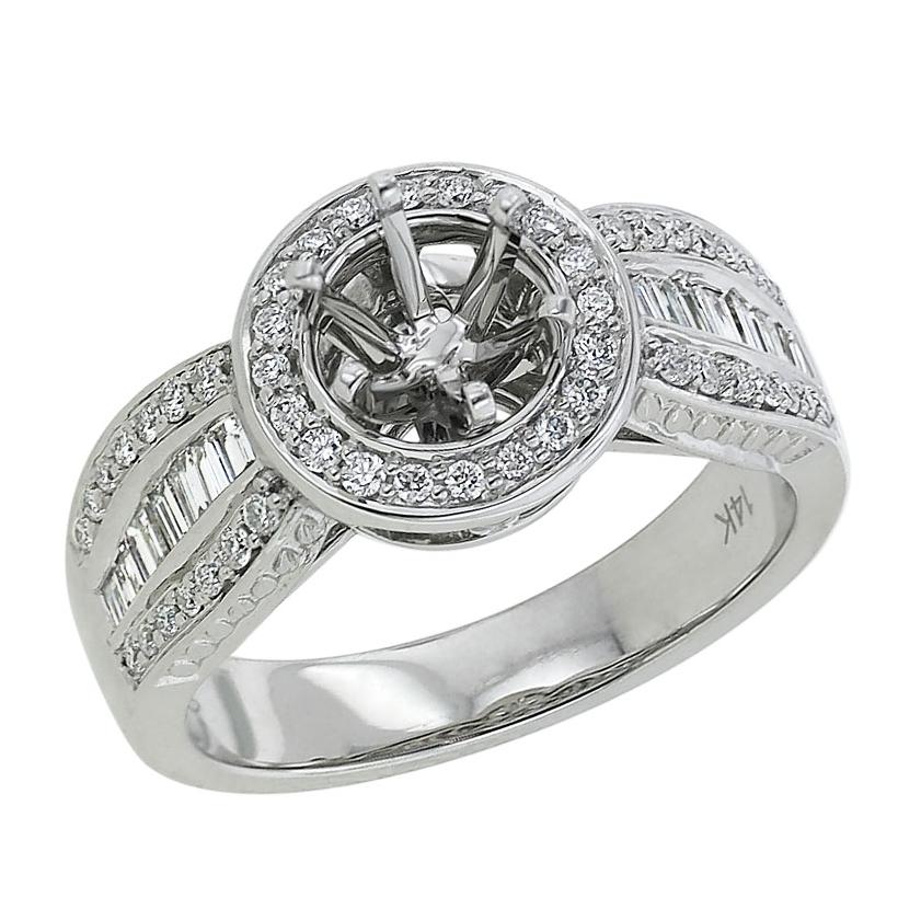 0.6 Ctw Diamond 14k White Gold Round Shape Wedding Engagement Ring