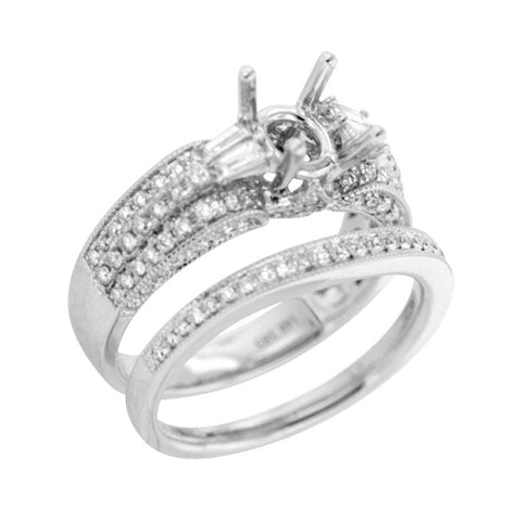 0.59 Ctw Diamond 14k White Gold Round Shape Wedding Engagement Ring