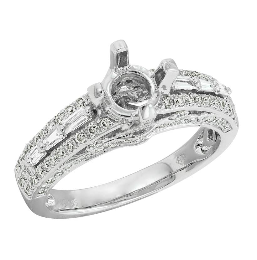 0.74 Ctw Diamond 14k Yellow Gold Round Shape Wedding Engagement Ring
