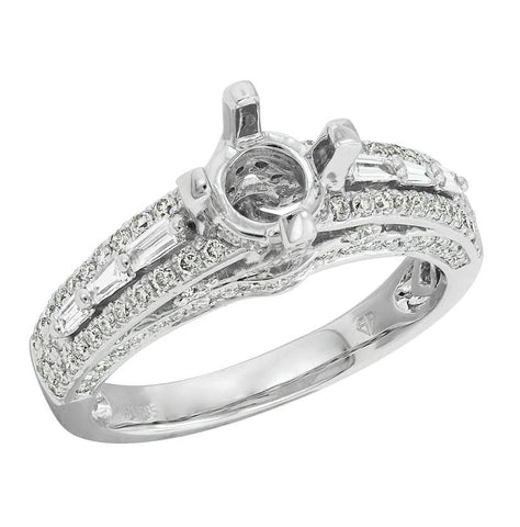 0.74 Ctw Diamond 14k Yellow Gold Round Shape Wedding Engagement Ring