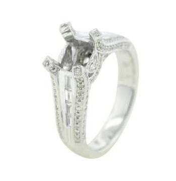 0.7 Ctw Diamond 14k White Gold Round Shape Wedding Engagement Ring