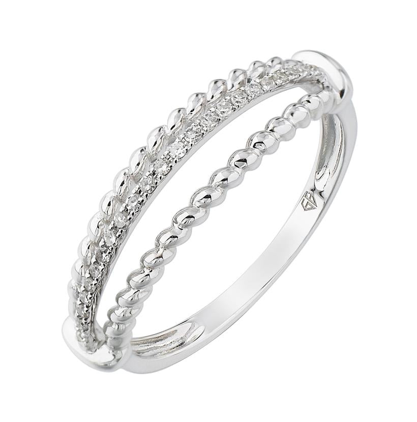 0.08 Ctw Diamond 14k White Gold Womens Diamond Ring