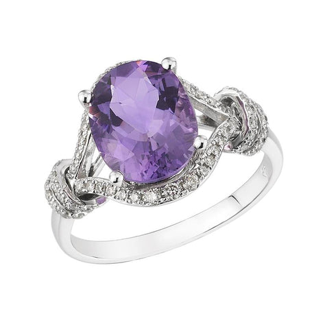 14k White Gold Womens Gemstone Ring