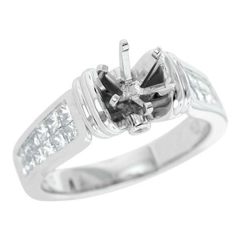 0.79 Ctw Diamond 14k White Gold Round Shape Wedding Engagement Ring