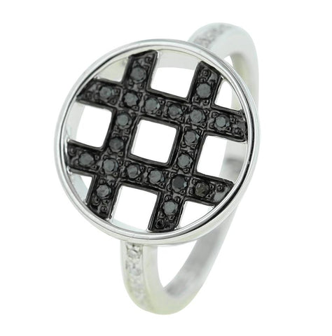 0.18 Ctw Diamond 14k White Gold Round Shape Womens Diamond Ring