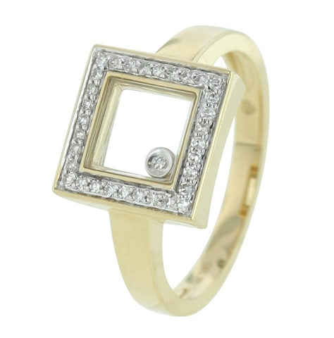 0.11 Ctw Diamond 14k Yellow Gold Round Shape Womens Diamond Ring